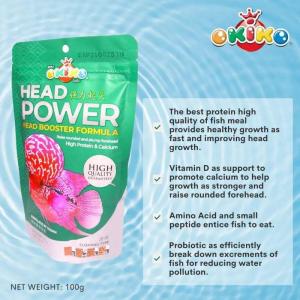 100g Okiko Black Pearl Red Diamond Head Powder Flowerhorn Platinum with Astaxanthin Fish Pellets