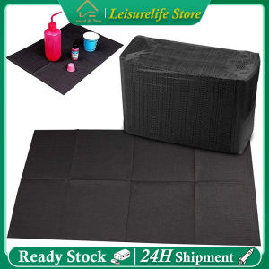 (COD)25/50Pcs Disposable Tattoo Table Mat Waterproof Disposable Dental Bib Black