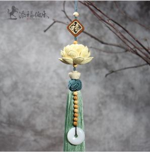 Khánh Liên Hoa Trang Trí Xe Hơi Dây Treo Sen Gỗ Hoàng Dương Trang Trí Ô Tô