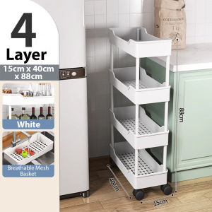 Multifunctional kitchen storage rack cart bathroom storage cabinet organizer 360° Movable Trolley Plastic