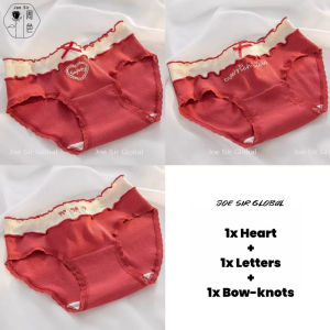 Joe Sir Red Luck Womens Underwear - Gift-ready with Lace Bow Soft Cotton Antibacterial Panties