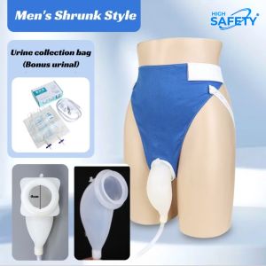 High-Safety Reusable Silicone Urine Collector Kit (With Drain Collection Bag) for Male Female and Elderly Adults – Includes Fixing Pants Soft Catheter 1000ml Drainage Bags – Portable Urinal System for Home Travel or Bedside Use – Multicolor