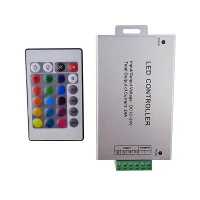 RGB led controller 12A 24A 24 keys IR remote control dc 12V-24V for 5050 /3528 led strip