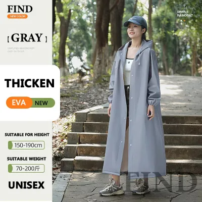 FIND Raincoat Thickened Unisex kapote rain coat makapal for Adult Hooded raincoat for hiking Men and Women Eva