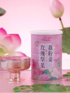 [Anmi Food]玫瑰花瓣坚果藕粉羹水果速溶莲子藕粉羹400g Instant Rose Nut lotus root Powder Soup Fruit Chia seed lotus root powder Nutritious meal