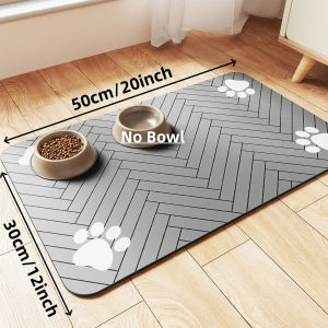 1 piece of cat paw pattern pet absorbent pet feeding mat meal mat dog cat quick drying water mat