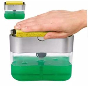 DISPENSER SABUN CUCI PIRING SPONGE HOLDER SPONS  2 In 1 Soap Pump Sponge Caddy Free Spons / tempat sabun / dispanser sabun / spons / sabun cuci piring / wadah sabun