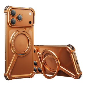 [Jlk] Z hình dạng khung kim loại Ốp điện thoại cho Iphone 18 17 không khí 16 15 14 13 Pro Max khung kim loại sang trọng khung kim loại với nắp giá đỡ từ tính MagSafe Case