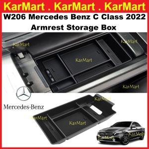 Mercedes Benz C Class W206 2022 2023 RHD Armrest Center Console Organizer Compartment Storage Box Slot Mat Coin Card Key