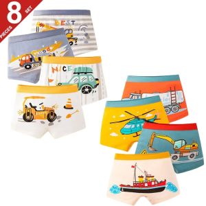 4/8/16 Pieces Boys Boxer Shorts High Quality Cotton Breathable Children Boxers Soft Boy Underwear Car Pattern Toddlers Knickers2026