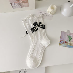 ถุงเท้าโบว์สำหรับผู้หญิง ถุงเท้าอินสไตล์เกาหลีฤดูใบไม้ผลิใหม่ ถุงเท้าโบว์หลากหลายสไตล์ ทางเลือกที่ดีที่สุดสำหรับสาวหวาน.