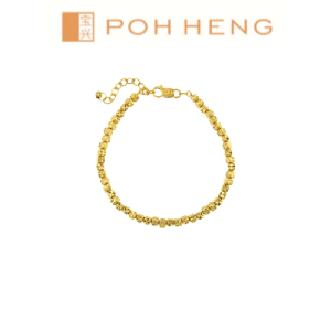 Poh Heng Jewellery 22K Cube Bead Bracelet in Yellow Gold[Price By Weight]