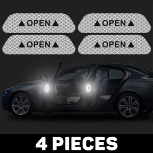 GearHaven Reflective Car Door Sticker Safety Open Warning Reflective Tape Decal Auto Exterior Interior Reflector Strip Car Driving Safety Accessories