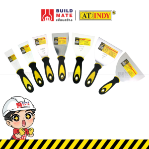 เกรียง เกรียงโป้วสี เกรียงโป้วสีด้ามยาง AT INDY มี 7 ขนาด ( 1.5 2 2.5 3 4 5 6 นิ้ว ) ร้อยเชือกได้