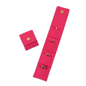 FOUNDTWO Microfiber Velvet Mini Jewelry Display Bag Foldable Small Earrings Organizer Light Luxury Solid Color Necklace Ring Packing Bag Women