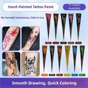 X ADORNMENT ใช้งานง่าย ครีมสักเฮนน่า ชั่วคราว ดำ น้ำตาล โคนเฮนน่าเพสต์ ครีมสักเฮนน่า แบบกึ่งถาวร ยาทาสักชั่วคราว รอยสักชั่วคราว