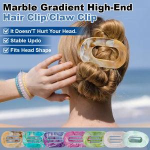 Marble Gradient Hair Clip Elegant Women Hair Claw Non Slip Grip Premium Hair Accessory