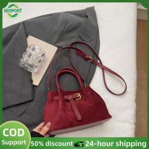 【HOSPORT】 Women Faux Suede Underarm Purse with Adjustable Strap Vintage Crossbody Bag Hobo Handbag for Daily Travel Work Without Pendant 【1-3 days delivery】