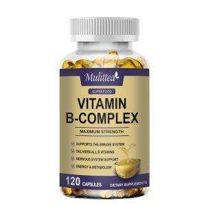 Mulittea Vitamin B Complex Capsules để giảm căng thẳng hỗ trợ tâm trạng tốt hơn và giúp hệ thần kinh khỏe mạnh 120pcs