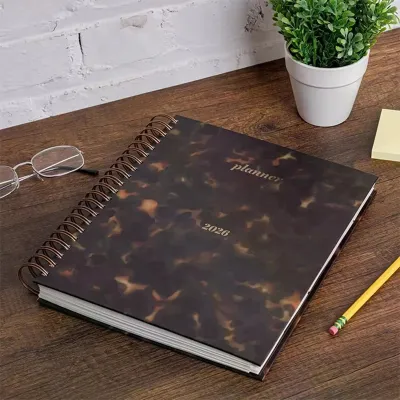 Academic&amp Professional Organizer Full Size 2026 Large Spiral Tortoise Shell Planner 15 Month Weekly&amp Monthly Planer