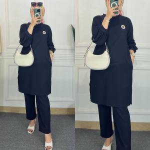 K-FASHION Tunik Set Rayon Kekinian Baju Muslim Wanita Terbaru 2024 Kekinian Amara Amira Amena
