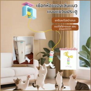 อุปกรณ์เสริมของเล่นแมว อายุการใช้งานแบตเตอรี่สูง ของเล่นแขวนประตู อุปกรณ์เด้งอัตโนมัติ