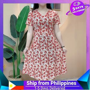Womens Dresses New Style V-neck Floral Dress A-line Skirts