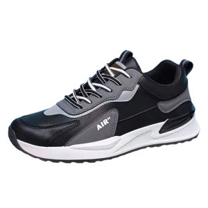 Keeping Sepatu Sneakers Pria Trendy Sepatu Olahraga Basket Cowok Sepatu Sport Pria Kulit Outdoor Kets Running Shoes Abu KSR134