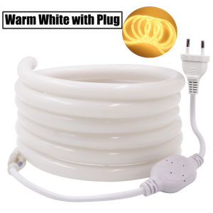 นีออนแถบไฟ Led 360รอบ AC 220โวลต์ที่มีความยืดหยุ่นนีออนหลอด SMD 2835 120Led/M IP67กันน้ำเชือกไฟสตริงตกแต่งกลางแจ้ง