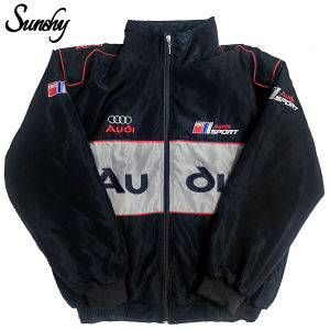 SUNSHY Audi Team F1 Racing Jacket For Women Embroidered Motor Outdoor Winter Coat With Zipper Sun Protection