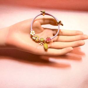 【JIN YU SAND】Sweet Durian·Blooming Joy | Fruity Garden Sand Gold Bracelet | Handwoven Charm | Premium Gold-plated Sand | Exclusive Design | SG LOCAL 🌸