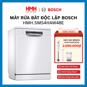 Máy Rửa Chén Độc Lập 13 Bộ Bosch HMH.SMS4HAW48E Series 4 Home Connect Chính Hãng - Bảo Hành 36 Tháng - Miễn Phí Vận Chuyển & Lắp Đặt