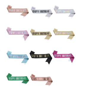 Happy Birthday Sash 160x10cm Birthday Sash Birthday Party Decoration Birthday Party Costume Accessories for Girl Woman
