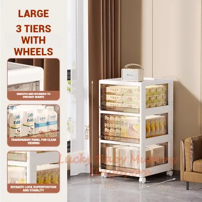 Multi-Layer Storage Rack with Wheels / Multipurpose Moveable Drawer Organizer Cabinet Trolley Local Stock