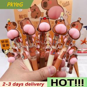 PkYeG Kawaii Capybara Cartoon Butt Gel Pens 0.5mm Cute Funny Ballpoint Pen Stationery Press Pens Kids Toys Gift