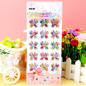 New 3D Butterfly Rhinestones for Face Festival Makeup Crystals Face Gems Jewels Stickers for Children Kid Glitters for The Face h260610