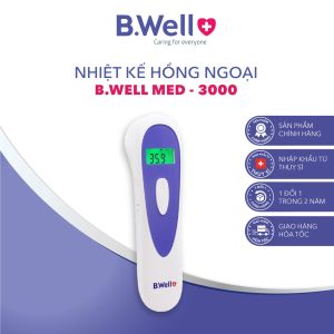 Nhiệt kế hồng ngoại B.Well Swiss Med-3000 trong 1s đo trán vật thể chất lỏng thức ăn có đèn led định hướng - Bảo hành chính hãng 2 năm 1 đổi 1