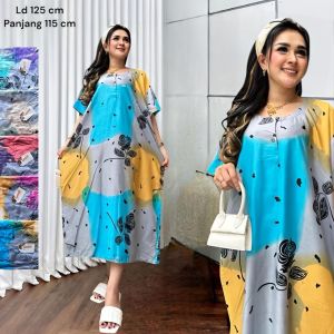 Daster Maternity Motif Floral Motif Terbaru dengan Saku Samping dan Lengan Pendek