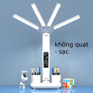 Đèn Bàn LED Gấp Gọn Dùng Sạc/Pin – Tích Hợp Quạt Điều Chỉnh Độ Sáng Dùng Học Tập & Đọc Sách Mới Nhất 2025