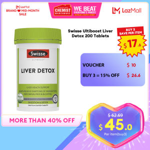 Swisse Ultiboost Liver Detox 200 Tablets Supports Liver Health Help to Relieve Symptoms of Indigestion Chemist Warehouse