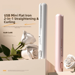 TFHDFHRG Fast Heating Mini Hair Straightener Dual Purpose Thermostatic 2 in 1 Hair Curler Multifunctional No Damage To Hair Portable Straight Hair Stick Travel Use