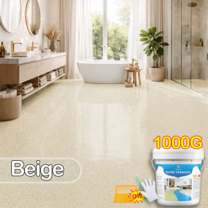 Micro grinding stone floor paint 1KG Seamless Micro Terrazzo Epoxy Floor Paint Modern Aesthetic Waterproof Anti Slip Durable Flooring Solution For Residential Commercial Indoor Outdoor Use 微磨石地坪漆