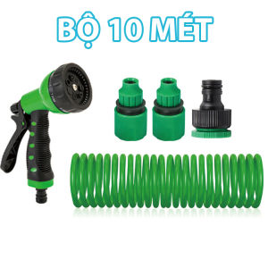 Bộ Vòi Tưới Cây Đa Năng 7 Chế Độ Dây Lò Xo Co Giãn dùng tưới cây rửa xe