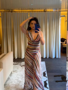 Summer Sleeveless Striped Spaghetti Strap Dress Women Irregular Tight Vacation Vestidos V-neck Fashion Long Skirt Loose 20262026