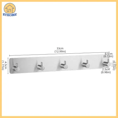ZTHOME [Home Tidying] Thép không gỉ tự dính móc dính tường cửa móc Robe trà khăn rustproof Rack khăn quần áo áo móc áo