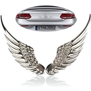 3D Angel Wings Car Sticker Stereo Decals Reflective Anti-Collision Badge for Vehicle Exterior Decoration