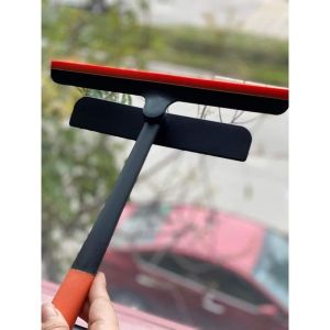 Cây lau kính kèm gạt nước đa năng 3in1 màu cam 2 đầu đảo chiều xoay 360 độ Chổi cầm tay tiện dụng Vuadienmay