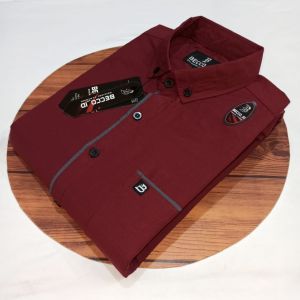 Kemeja Pria Lengan Pendek Polos List Bahan Katun Oxsport Kahatex BEST SELLER