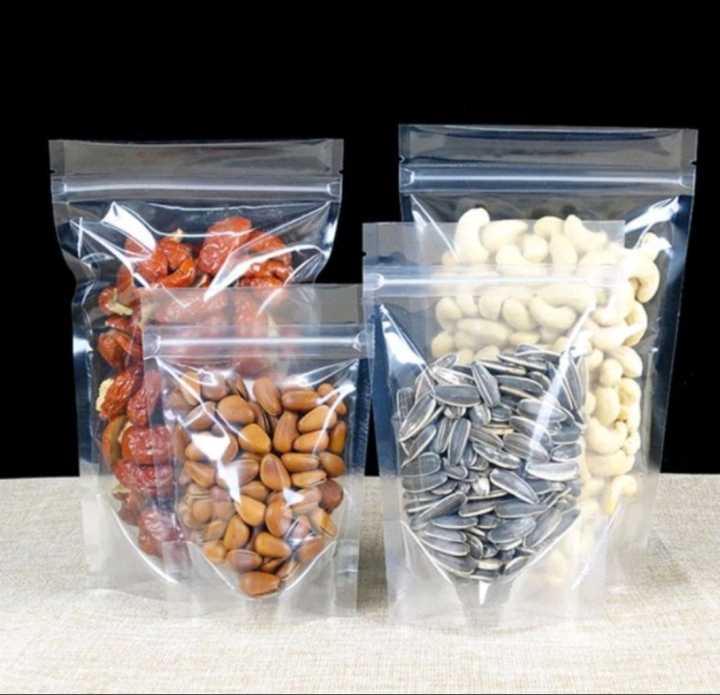 Plastik Standing Pouch 12x20 Plastik Ziplock Berdiri Seal Lebar  Isi 50 lembar