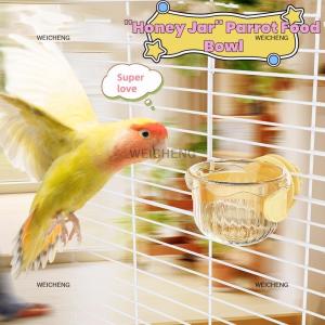 [COD] WEICHENG Chim trong suốt treo lồng bát vật nuôi chim món ăn cup chống doanh thu cố định cho ăn thức ăn uống Feeder cho PARAKEET feeders